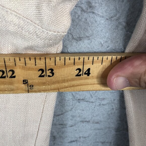 Bleu Jeans Jacket Womens Extra Large Tan 100% Linen Trucker Airy Beach Boho - Picture 4 of 16